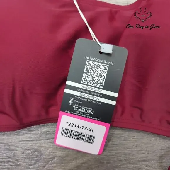 Shekini Drawstring Tube Top Bikini Swimsuit Size XL - Picture 4 of 6